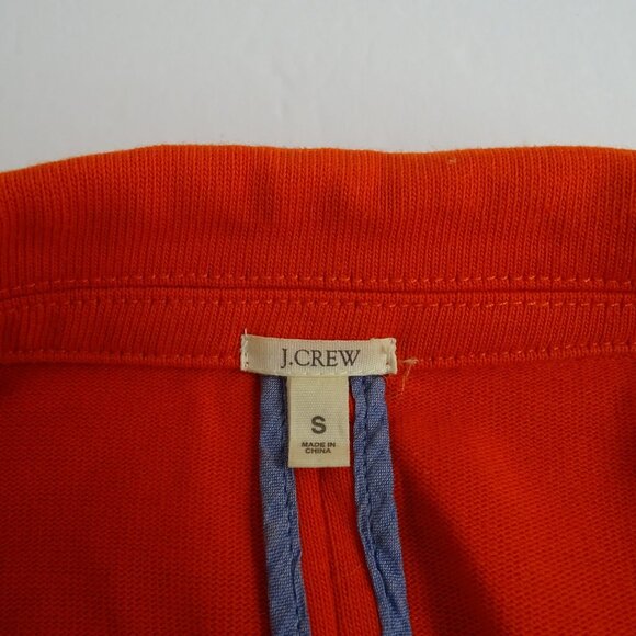 J Crew Orange Double Breasted Knit Blazer Jacket Women Size S 3/4 Sleeve Work - Picture 3 of 9